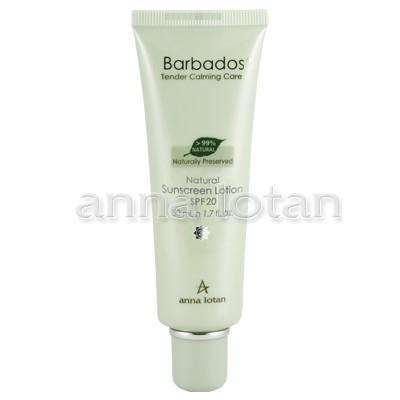 Anna Lotan Barbados Natural Sunscreen Lotion SPF20 50ml Anna Lotan Barbados Natural Sunscreen Lotion SPF20 50ml